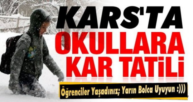 Kars'ta Okullar Yarın Tatil Edildi