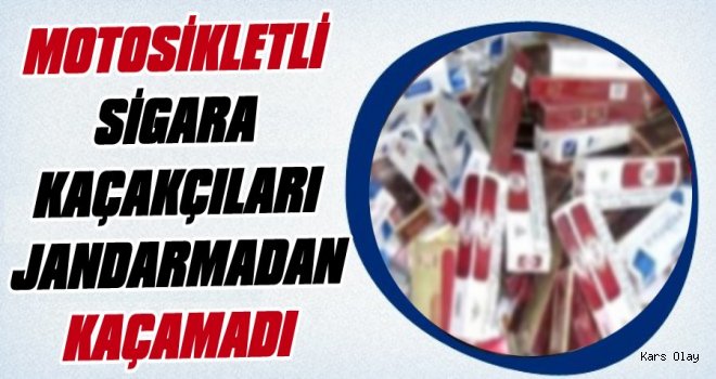Motosikletli Sigara Kaçakçıları Jandarmadan Kaçamadı