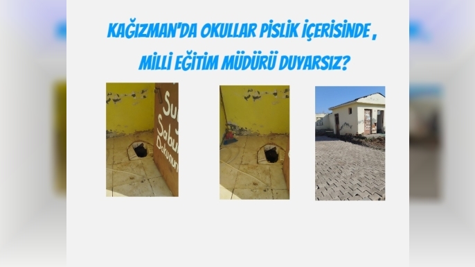Kağızman’da Okul tuvaletlerinin pisliği öğrencileri ve velileri isyan ettirdi,