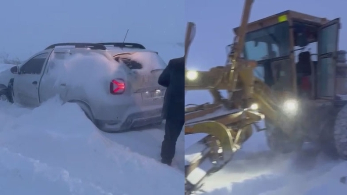 Kars'ta kar ve tipi nedeniyle mahsur kalan 3 kişi kurtarıldı