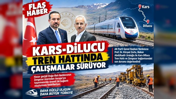 Kars-Dilucu Tren Hattında Çalışmalar Sürüyor