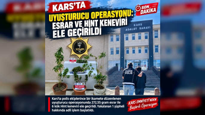 Kars’ta Uyuşturucu Operasyonu: Esrar ve Hint Keneviri Ele Geçirildi