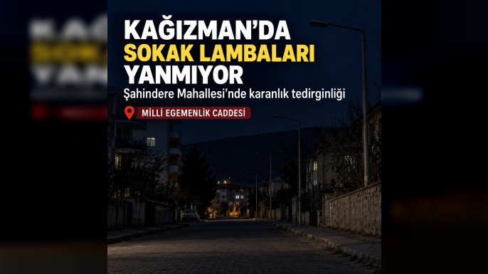 Kağızman’da Sokak Lambaları Yanmıyınca Mahalle karanlığa büründü,